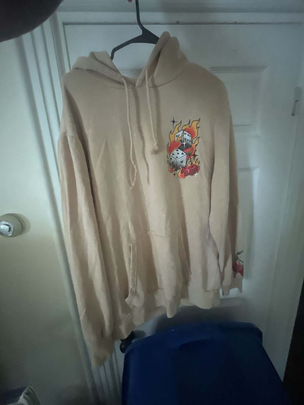 Chemistry Good Luck 777 Dice Flames Tan Hoodie XL